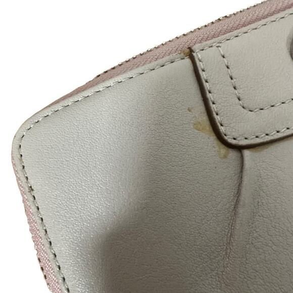 Coach Blush Pink Leather Zip Around Wallet Women - Picture 9 of 9